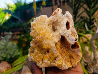 Natural Orange and Golden Limonite Quartz Clusters x 2 From Solwezi, Zambia - Toprock Gemstones and Minerals