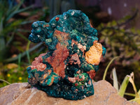 Natural Dioptase On Dolomite with Malachite Specimens x 2 From Likasi, Congo - Toprock Gemstones and Minerals