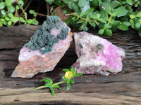 Natural Rare Rhodocalcite Specimens x 2 From Congo - Toprock Gemstones and Minerals