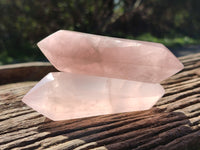 Polished Double Terminated Rose Quartz Points x 6 From Ambatondrazaka, Madagascar - Toprock Gemstones and Minerals