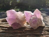 Natural Jacaranda Amethyst Quartz Cluster x 3 From Mumbwa, Zambia - Toprock Gemstones and Minerals