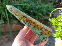 Polished "African Turquoise" Chrysocolla Points x 3 From Blue Mine, South Africa - Toprock Gemstones and Minerals