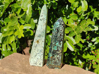 Polished "African Turquoise" Chrysocolla Points x 3 From Blue Mine, South Africa - Toprock Gemstones and Minerals