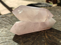 Polished Double Terminated Rose Quartz Points x 6 Ambatondrazaka, Madagascar - Toprock Gemstones and Minerals