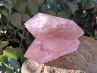 Polished Double Terminated Rose Quartz Points x 6 Ambatondrazaka, Madagascar - Toprock Gemstones and Minerals