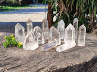 Polished Clear Quartz Crystals x 12 From Madagascar - Toprock Gemstones and Minerals