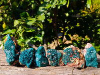 Natural Dioptase on Dolomite Matrix Specimens x 6 From Likasi, Congo - Toprock Gemstones and Minerals