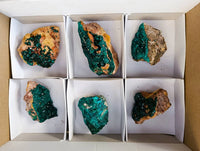Natural Dioptase on Dolomite Matrix Specimens x 6 From Likasi, Congo - Toprock Gemstones and Minerals