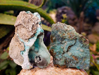 Natural Drusy Coated Chrysocolla on Dolomite Matrix Specimens x 6 From Congo - Toprock Gemstones and Minerals