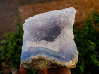 Natural Blue Lace Agate Geode Specimens x 2 From Nsanje, Malawi - Toprock Gemstones and Minerals