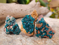 Natural Dioptase on Dolomite Matrix Specimens x 12 From Likasi, Congo - Toprock Gemstones and Minerals