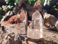 Polished Clear And Smokey Quartz Crystals x 6 From Madagascar - Toprock Gemstones and Minerals
