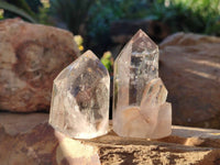 Polished Clear And Smokey Quartz Crystals x 6 From Madagascar - Toprock Gemstones and Minerals
