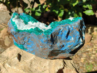 Natural Large Dioptase with Shattuckite and Drusy Quartz On Dolomite Cabinet Specimen x 1 From Likasi, Congo - Toprock Gemstones and Minerals