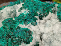 Natural Large Dioptase with Shattuckite and Drusy Quartz On Dolomite Cabinet Specimen x 1 From Likasi, Congo - Toprock Gemstones and Minerals