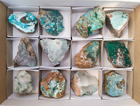 Natural Drusy Coated Chrysocolla with Malachite x 12 From Lupoto Mine, Congo - Toprock Gemstones and Minerals