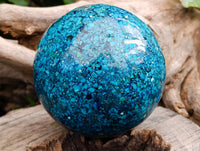 Polished Conglomerate Shattuckite Sphere x 1 From Congo - Toprock Gemstones and Minerals