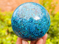 Polished Conglomerate Shattuckite Sphere x 1 From Congo - Toprock Gemstones and Minerals