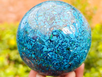 Polished Conglomerate Shattuckite Sphere x 1 From Congo - Toprock Gemstones and Minerals