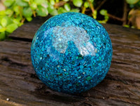 Polished Conglomerate Shattuckite Sphere x 1 From Congo - Toprock Gemstones and Minerals