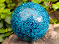 Polished Conglomerate Shattuckite Sphere x 1 From Congo - Toprock Gemstones and Minerals