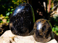 Polished Black Tourmaline Standing Free Forms x 5 From Madagascar - Toprock Gemstones and Minerals