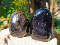 Polished Black Tourmaline Standing Free Forms x 5 From Madagascar - Toprock Gemstones and Minerals