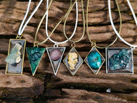 Hand Made Specially Selected Mixed Crystal Pendants - Set in Resin x 6 From Southern Africa - Toprock Gemstones and Minerals