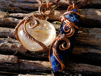 Polished Mixed Copper Wire Wrapped Pendants x 6 From Southern Africa - Toprock Gemstones and Minerals