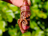 Polished Mixed Copper Wire Wrapped Pendants x 6 From Southern Africa - Toprock Gemstones and Minerals