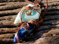 Polished Mixed Copper Wire Wrapped Pendants x 6 From Southern Africa - Toprock Gemstones and Minerals
