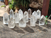Polished Clear Quartz Crystals x 12 From Madagascar - Toprock Gemstones and Minerals