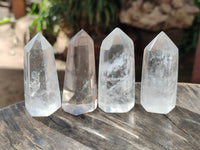 Polished Clear Quartz Crystals x 12 From Madagascar - Toprock Gemstones and Minerals