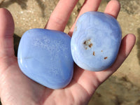 Polished Large Blue Lace Agate Tumbled Stones x 6 From Nsanje, Malawi - Toprock Gemstones and Minerals