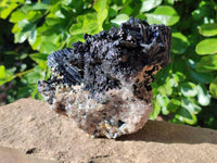 Natural Schorl Black Tourmaline with Smokey Quartz and Orthoclase Matrix Specimens x 2 From Namibia - Toprock Gemstones and Minerals