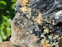 Natural Schorl Black Tourmaline with Smokey Quartz and Orthoclase Matrix Specimens x 2 From Namibia - Toprock Gemstones and Minerals