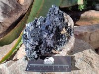 Natural Schorl Black Tourmaline with Smokey Quartz and Orthoclase Matrix Specimens x 2 From Namibia - Toprock Gemstones and Minerals