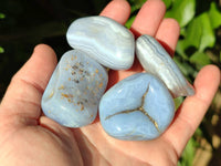Polished Blue Lace Agate Tumbled Stones x 20 From Nsanje, Malawi - Toprock Gemstones and Minerals