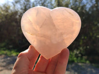 Polished Rose Girasol Quartz Gemstone Hearts x 3 Ambatondrazaka, Madagascar - Toprock Gemstones and Minerals