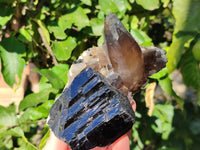 Natural Schorl Black Tourmaline, Smokey Quartz and Feldspar Specimens x 2 From Erongo, Namibia - Toprock Gemstones and Minerals
