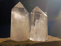 Polished Clear Quartz Crystals x 2 From Madagascar - Toprock Gemstones and Minerals