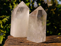 Polished Clear Quartz Crystals x 2 From Madagascar - Toprock Gemstones and Minerals