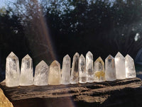 Polished Clear Quartz Crystals x 12 From Madagascar - Toprock Gemstones and Minerals