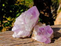 Natural Jacaranda Amethyst Quartz Clusters x 3 From Mumbwa, Zambia - Toprock Gemstones and Minerals