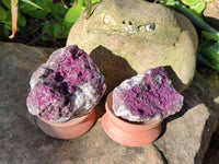 Natural Deep Pink and Purple Drusy Salrose Cobaltion Dolomite Specimens x 4 From Congo - Toprock Gemstones and Minerals