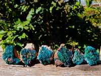 Natural Dioptase On Dolomite with Malachite Specimens x 6 From Likasi, Congo - Toprock Gemstones and Minerals