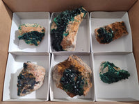 Natural Crystalline Malachite Specimens x 6 From Tenke Fungurume, Congo - Toprock Gemstones and Minerals