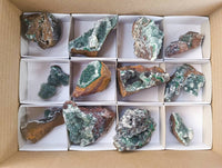 Natural Ball Malachite On Dolomite Matrix Specimens x 12 From Likasi, Congo - Toprock Gemstones and Minerals