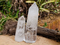 Polished Clear Quartz Crystals x 2 From Madagascar - Toprock Gemstones and Minerals