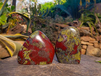 Polished Bastite Dragon Bloodstone Standing Free Forms x 2 From South Africa - Toprock Gemstones and Minerals